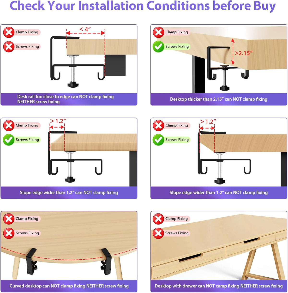 No Drill Under Desk Cable Management Tray, 36 inch Cable Management