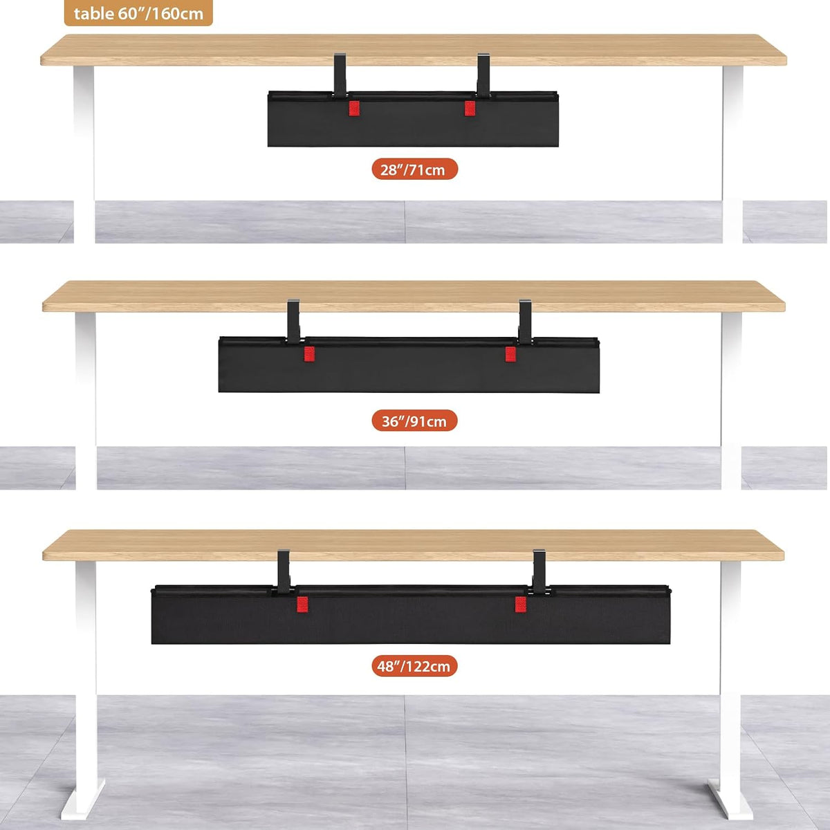 No Drill Under Desk Cable Management Tray, 36 inch Cable Management