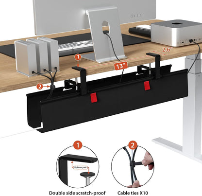 No Drill Under Desk Cable Management Tray, 36 inch Cable Management
