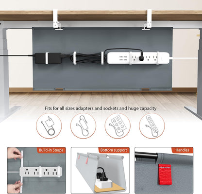 No Drill Under Desk Cable Management Tray, 36 inch Cable Management