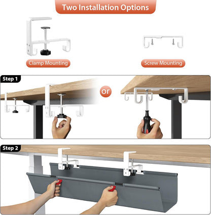 No Drill Under Desk Cable Management Tray, 36 inch Cable Management