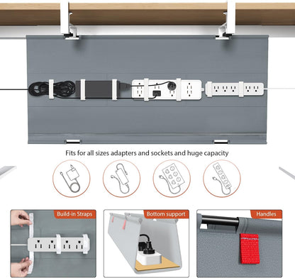 No Drill Under Desk Cable Management Tray, 36 inch Cable Management