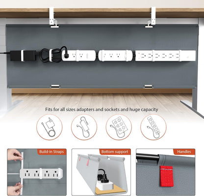 No Drill Under Desk Cable Management Tray, 36 inch Cable Management