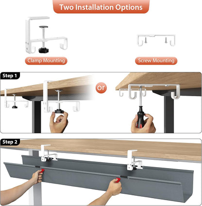 No Drill Under Desk Cable Management Tray, 36 inch Cable Management