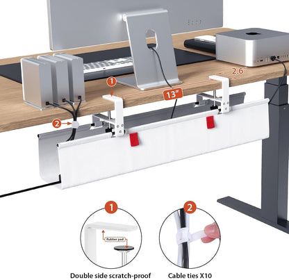 No Drill Under Desk Cable Management Tray, 36 inch Cable Management