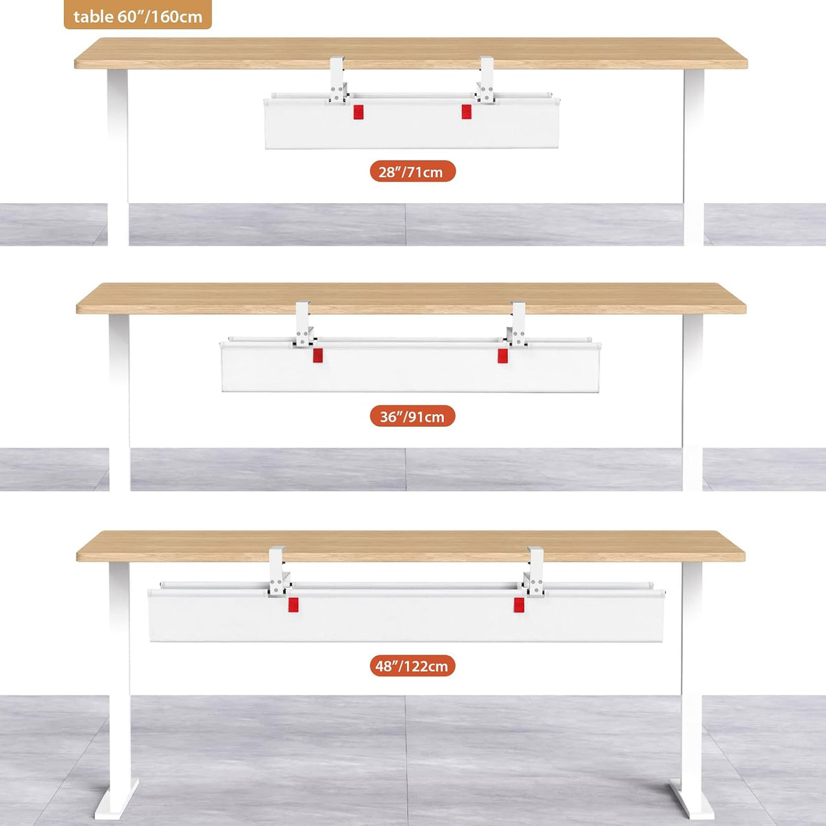 No Drill Under Desk Cable Management Tray, 36 inch Cable Management