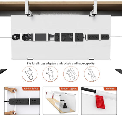 No Drill Under Desk Cable Management Tray, 36 inch Cable Management