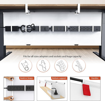No Drill Under Desk Cable Management Tray, 36 inch Cable Management