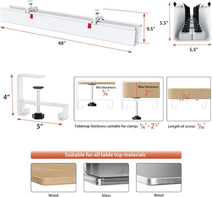 No Drill Under Desk Cable Management Tray, 36 inch Cable Management