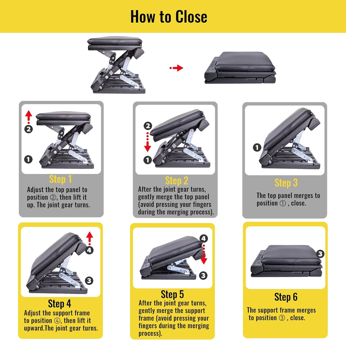 Foot Rest for Under Desk at Work Enlarged, Ergonomic Footrest with Adjustable Height and Angle, Foldable Foot Stool with Removable Pad Massage Beads for Office Gaming Chair Black