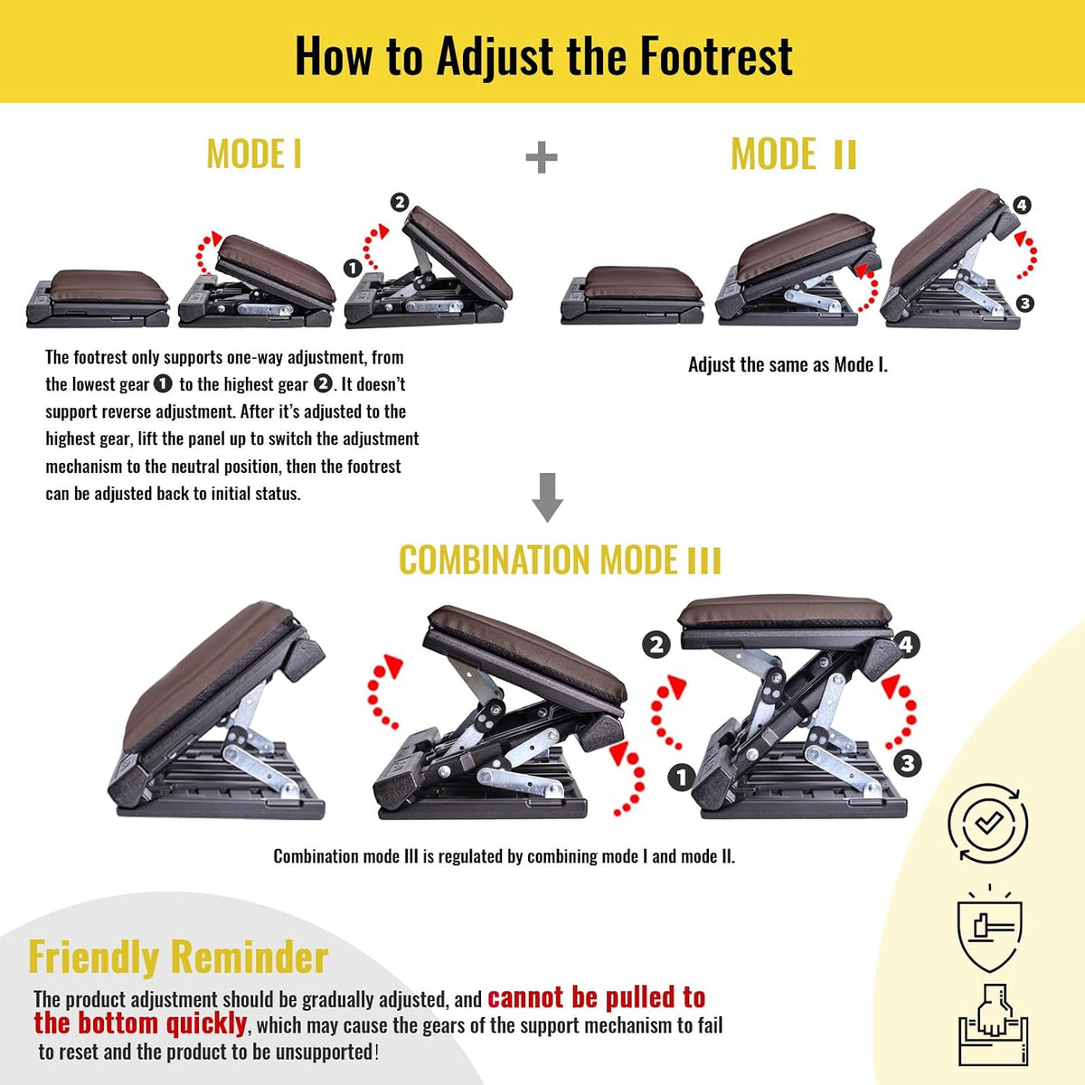 Foot Rest for Under Desk at Work Enlarged, Ergonomic Footrest with Adjustable Height and Angle, Foldable Foot Stool with Removable Pad Massage Beads for Office Gaming Chair Black