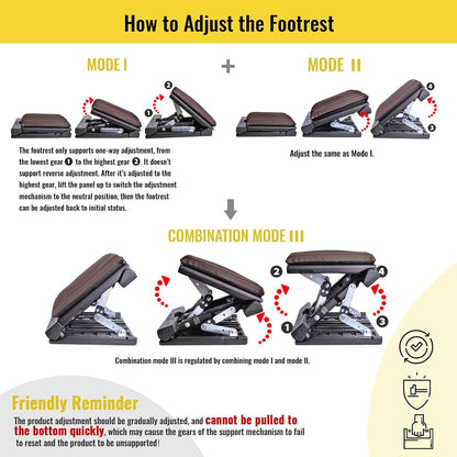 Foot Rest for Under Desk at Work Enlarged, Ergonomic Footrest with Adjustable Height and Angle, Foldable Foot Stool with Removable Pad Massage Beads for Office Gaming Chair Black