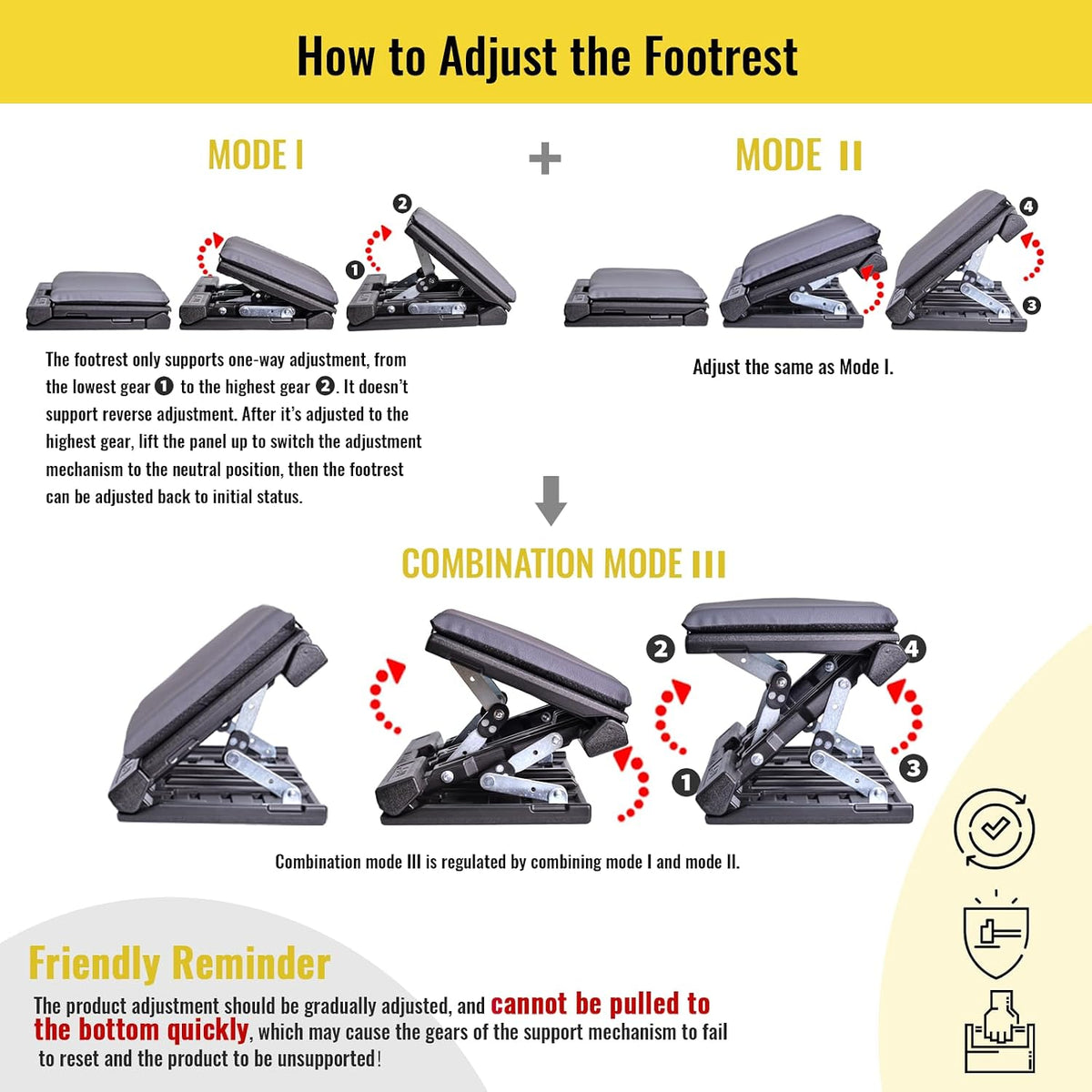 Foot Rest for Under Desk at Work Enlarged, Ergonomic Footrest with Adjustable Height and Angle, Foldable Foot Stool with Removable Pad Massage Beads for Office Gaming Chair Black