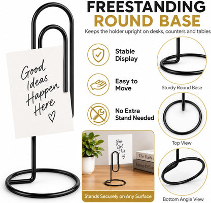4 Pack 5.2 Inch Jumbo Memo Holders, Metal Desk Paper Clips