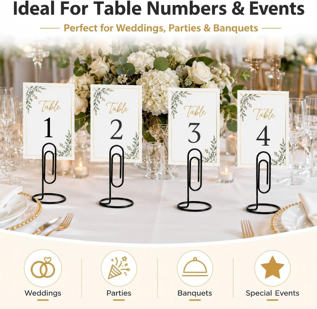 4 Pack 5.2 Inch Jumbo Memo Holders, Metal Desk Paper Clips
