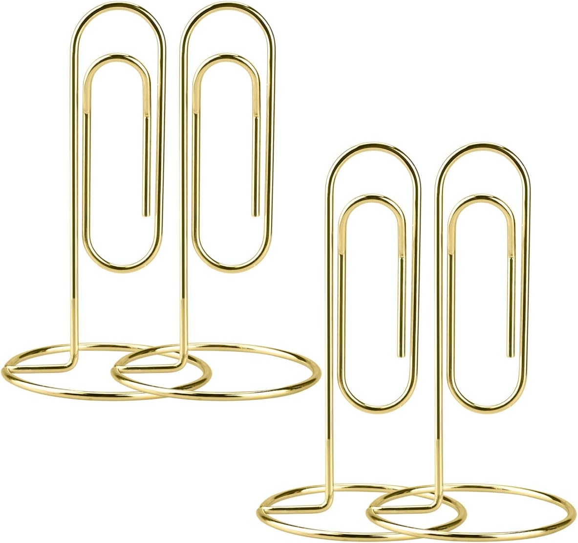 4 Pack 5.2 Inch Jumbo Memo Holders, Metal Desk Paper Clips