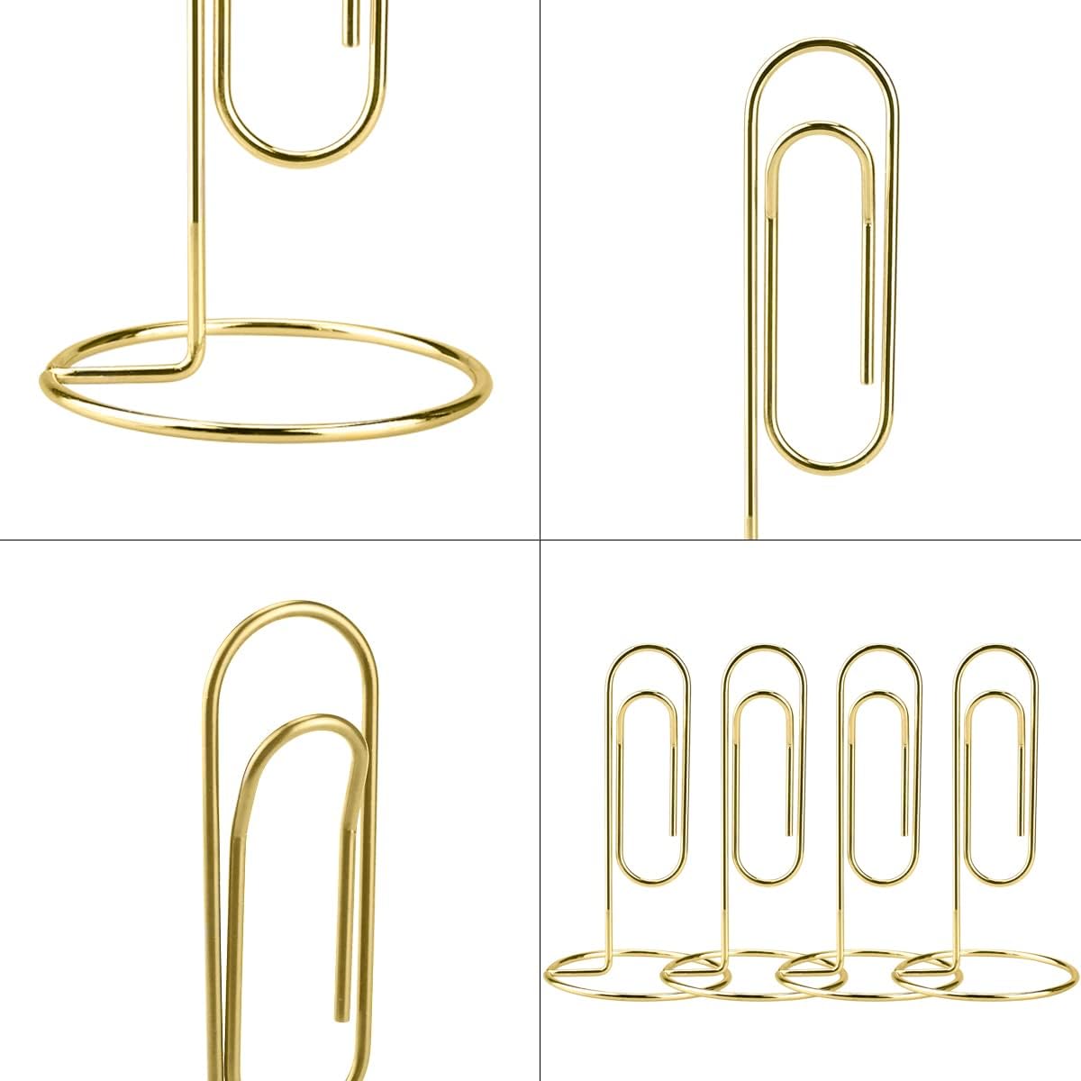 4 Pack 5.2 Inch Jumbo Memo Holders, Metal Desk Paper Clips