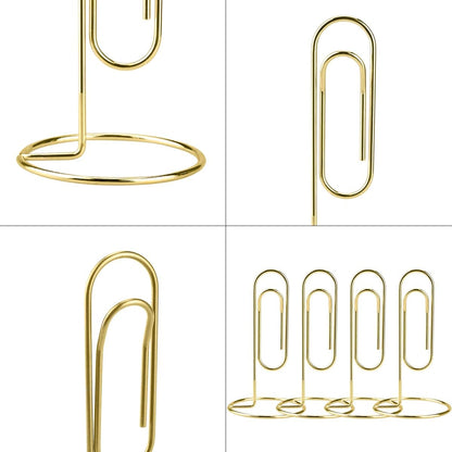 4 Pack 5.2 Inch Jumbo Memo Holders, Metal Desk Paper Clips