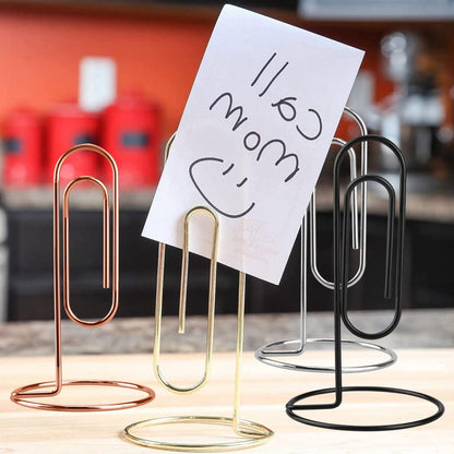 4 Pack 5.2 Inch Jumbo Memo Holders, Metal Desk Paper Clips