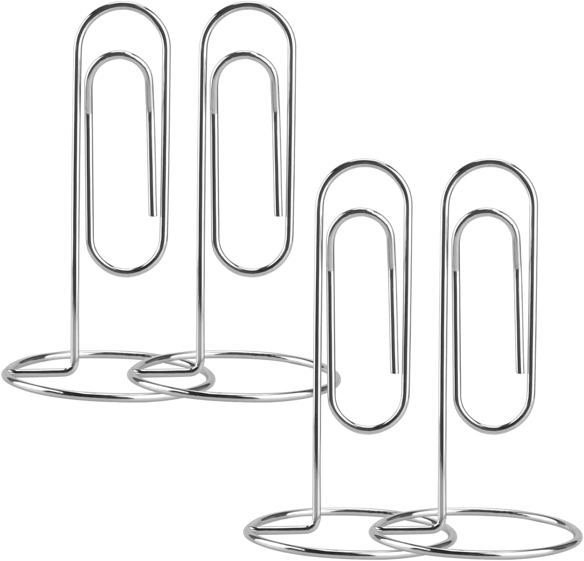 4 Pack 5.2 Inch Jumbo Memo Holders, Metal Desk Paper Clips