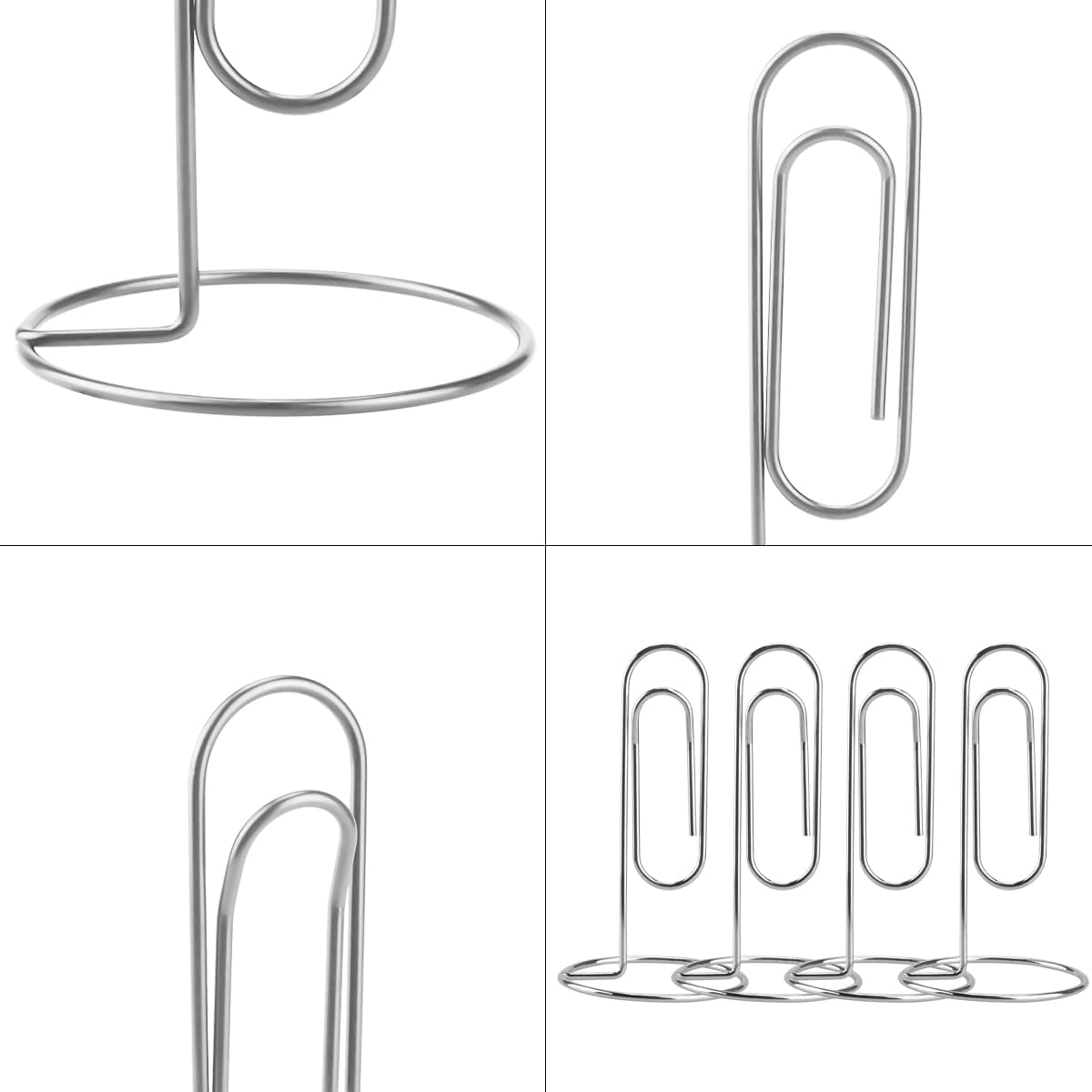 4 Pack 5.2 Inch Jumbo Memo Holders, Metal Desk Paper Clips