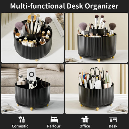 360° Rotate Makeup Brush Holder Organizer, Makeup Organizers Countertop, Makeup organization and Skincare Storage for Vanity, Desktop, Bathroom (White)