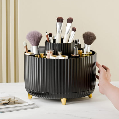 360° Rotate Makeup Brush Holder Organizer, Makeup Organizers Countertop, Makeup organization and Skincare Storage for Vanity, Desktop, Bathroom (White)