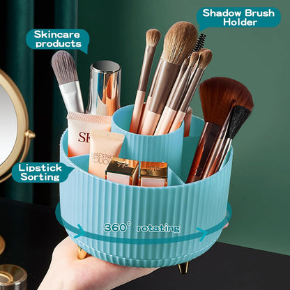 360° Rotate Makeup Brush Holder Organizer, Makeup Organizers Countertop, Makeup organization and Skincare Storage for Vanity, Desktop, Bathroom (White)