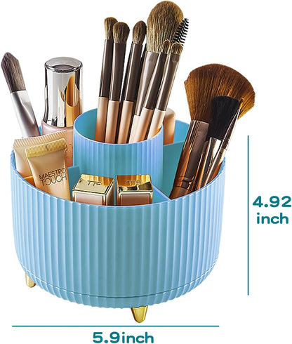 360° Rotate Makeup Brush Holder Organizer, Makeup Organizers Countertop, Makeup organization and Skincare Storage for Vanity, Desktop, Bathroom (White)