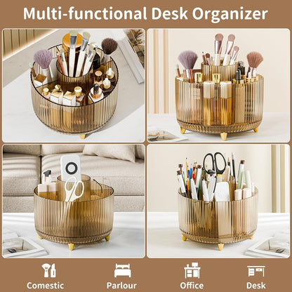 360° Rotate Makeup Brush Holder Organizer, Makeup Organizers Countertop, Makeup organization and Skincare Storage for Vanity, Desktop, Bathroom (White)