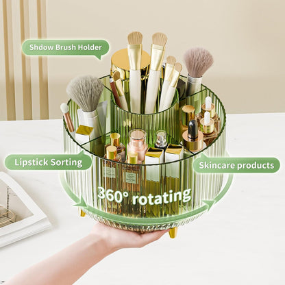 360° Rotate Makeup Brush Holder Organizer, Makeup Organizers Countertop, Makeup organization and Skincare Storage for Vanity, Desktop, Bathroom (White)