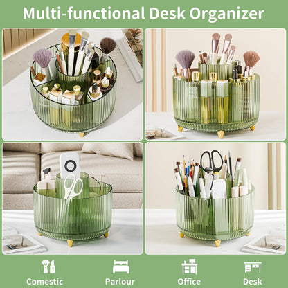 360° Rotate Makeup Brush Holder Organizer, Makeup Organizers Countertop, Makeup organization and Skincare Storage for Vanity, Desktop, Bathroom (White)