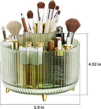 360° Rotate Makeup Brush Holder Organizer, Makeup Organizers Countertop, Makeup organization and Skincare Storage for Vanity, Desktop, Bathroom (White)