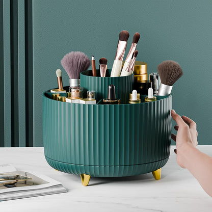 360° Rotate Makeup Brush Holder Organizer, Makeup Organizers Countertop, Makeup organization and Skincare Storage for Vanity, Desktop, Bathroom (White)