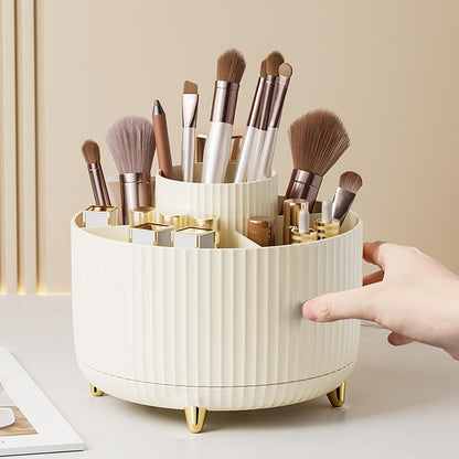 360° Rotate Makeup Brush Holder Organizer, Makeup Organizers Countertop, Makeup organization and Skincare Storage for Vanity, Desktop, Bathroom (White)
