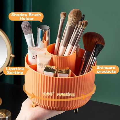 360° Rotate Makeup Brush Holder Organizer, Makeup Organizers Countertop, Makeup organization and Skincare Storage for Vanity, Desktop, Bathroom (White)
