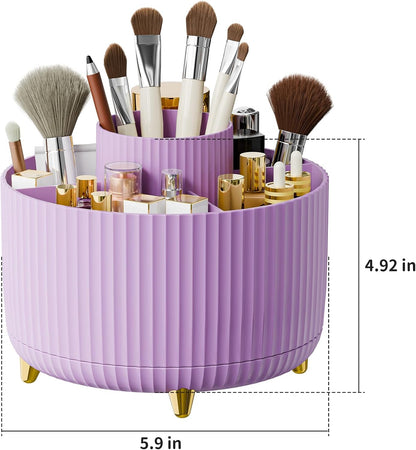 360° Rotate Makeup Brush Holder Organizer, Makeup Organizers Countertop, Makeup organization and Skincare Storage for Vanity, Desktop, Bathroom (White)