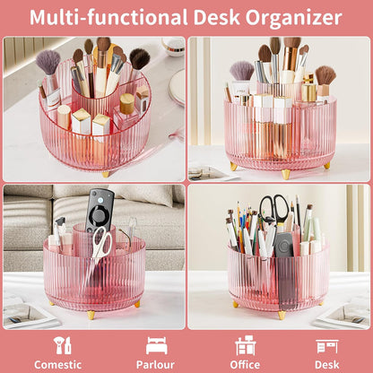 360° Rotate Makeup Brush Holder Organizer, Makeup Organizers Countertop, Makeup organization and Skincare Storage for Vanity, Desktop, Bathroom (White)