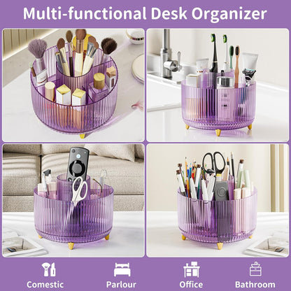 360° Rotate Makeup Brush Holder Organizer, Makeup Organizers Countertop, Makeup organization and Skincare Storage for Vanity, Desktop, Bathroom (White)