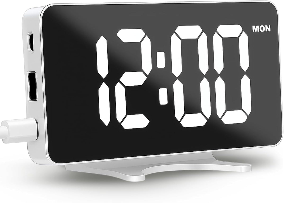 Digital Alarm Clock for Bedroom Dimmable Dual Desk Clock for Heavy Sleepers