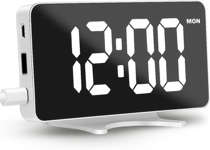 Digital Alarm Clock for Bedroom Dimmable Dual Desk Clock for Heavy Sleepers