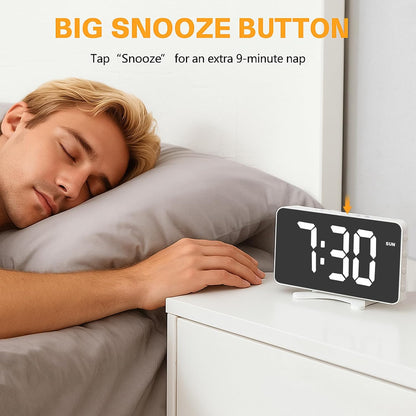 Digital Alarm Clock for Bedroom Dimmable Dual Desk Clock for Heavy Sleepers