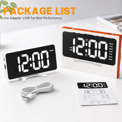 Digital Alarm Clock for Bedroom Dimmable Dual Desk Clock for Heavy Sleepers