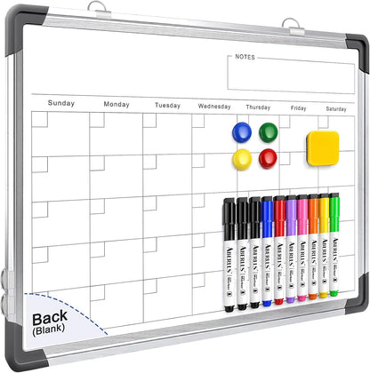 Monthly Calendar Whiteboard for Wall, Dry Erase Board, Magnetic White Board