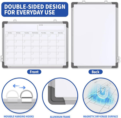 Monthly Calendar Whiteboard for Wall, Dry Erase Board, Magnetic White Board