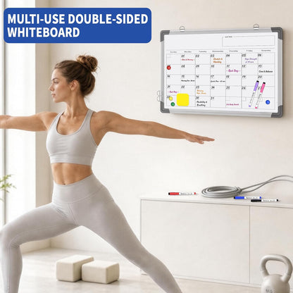 Monthly Calendar Whiteboard for Wall, Dry Erase Board, Magnetic White Board