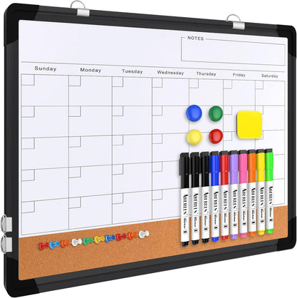 Monthly Calendar Whiteboard for Wall, Dry Erase Board, Magnetic White Board