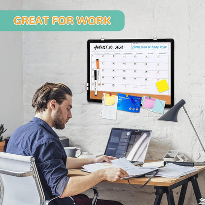 Monthly Calendar Whiteboard for Wall, Dry Erase Board, Magnetic White Board