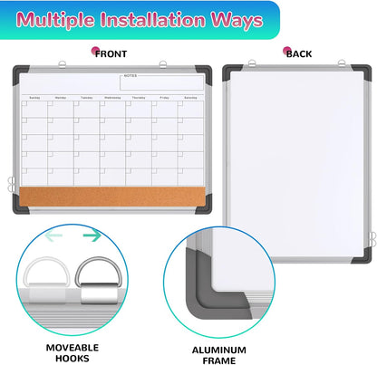 Monthly Calendar Whiteboard for Wall, Dry Erase Board, Magnetic White Board