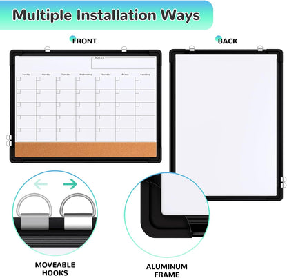 Monthly Calendar Whiteboard for Wall, Dry Erase Board, Magnetic White Board